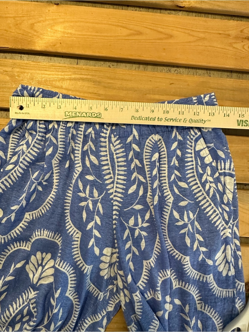 Joie 100% Linen 2-Piece Matching Set vibrant blue & white paisley block print SM - Picture 6 of 12